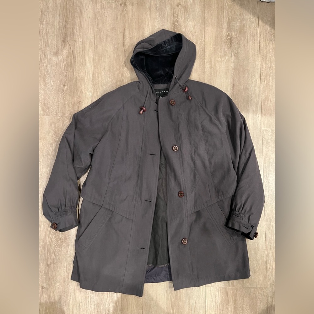Perfect 90s Vintage dark gray short trench coat